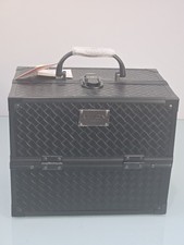 Revlon Makeup Train Case 10” Black Organizer Lock & Key Hard Shell NEW