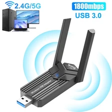 USB Wireless WIFI 6 Adapter 1800Mbps Long Range Dongle Dual Band 2.4/5GhzNetwork