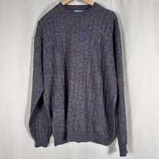 Vintage Allora Brown Blue Merino Wool Sweater Grandpacore Made Italy Men  s L