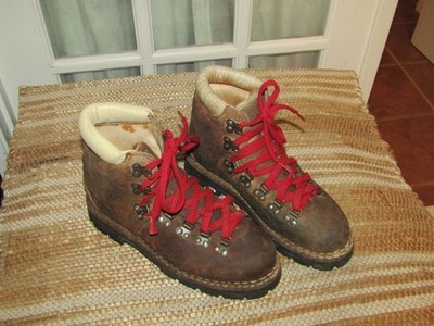 Vtg Flirtations Leather Mountaineering Boots Alps Hiking Women's 7 Brown Italy