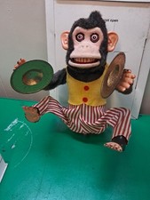 Vintage " Musical Jolly Chimp " Clapping Cymbal Monkey Nonworking Nice Condition