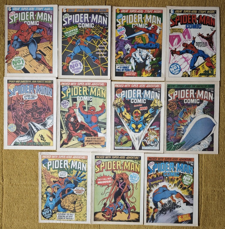 Spider-Man Comic Weekly # 322-332 Consecutive Run Marvel UK comics job lot