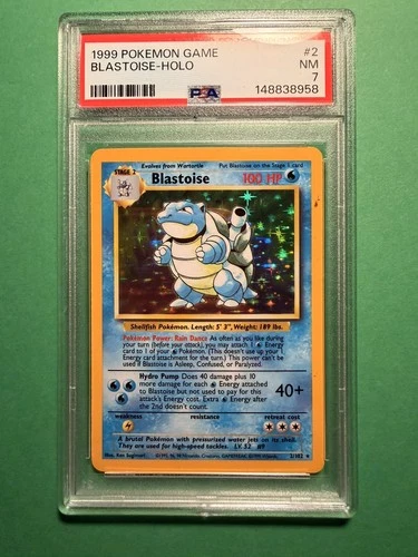 1999 POKEMON BASE SET UNLIMITED #2 BLASTOISE-HOLO PSA 7