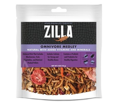 Zilla Pet Reptile Omnivore Food Medley Diet, 4 oz Exp. 4/9/26