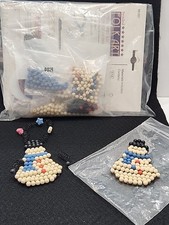The Beadery Folk Art Snowman Beaded Christmas Orament Kit 5160 2 Set 6 Bead Lot