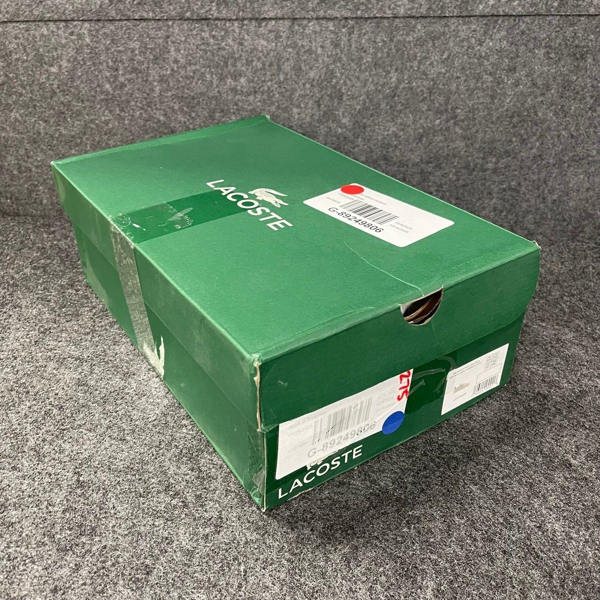 LACOSTE Carnaby Pro Leather Sneaker Men's Size US 13 Off White/Green thumbnail 5