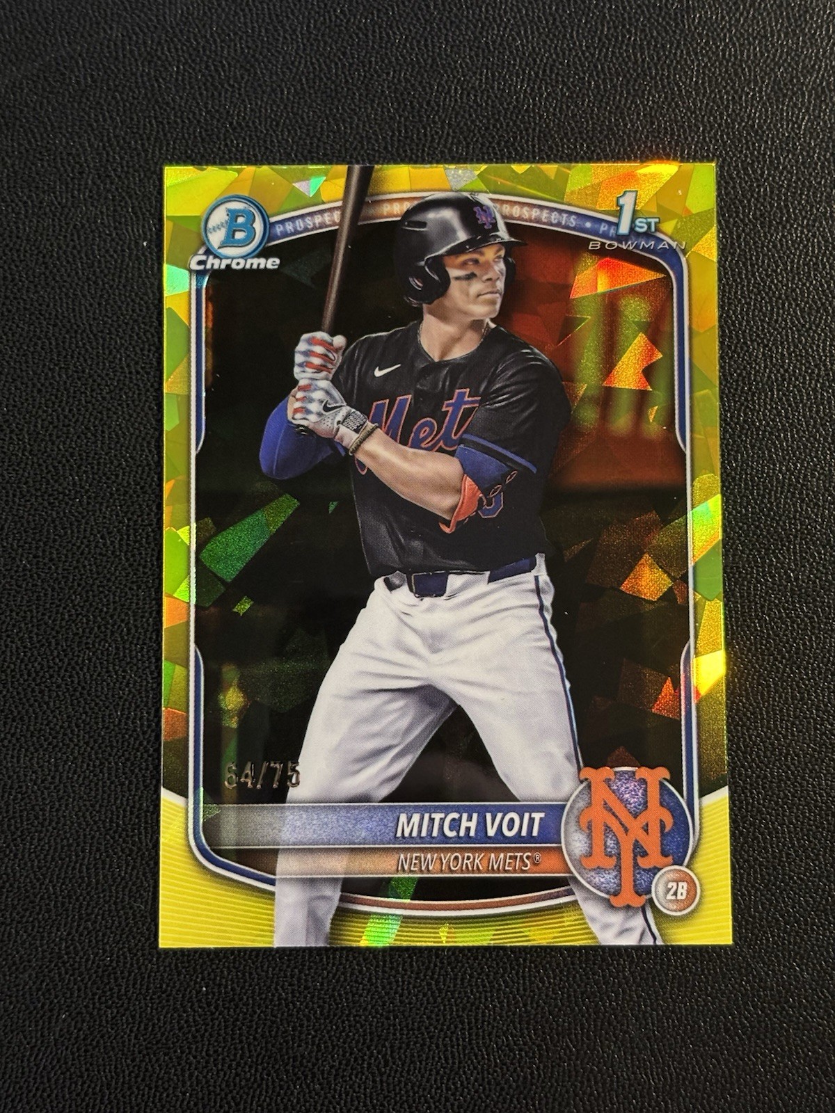 2025 Bowman Chrome Draft Sapphire Edition - Mitch Voit #BDC-71 Yellow /75 (RC)
