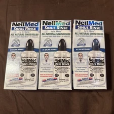 NeilMed Sinus Rinse 3 Boxes Bottles 8 OZ + Packet NEW sealed Exp 4/2029 Sample