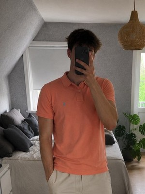 Polo Ralph Lauren Poloshirt Orange Old Money Größe XL Custom Fit