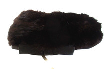 Vintage Black Mink Fur  Satin Hat 50s Glam Cocktail Pillbox Mr. Arnold Jr.