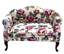 1:12 Vintage Floral Sofa Settee Dollhouse Miniature Furniture