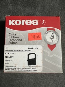 Kores KOR188B Black Nylon Printer Ribbon Oki Microline AS-IS