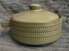Vintage Denby Chevron Green Soup Bowl with Lid Herringbone 1960’s VGC 12cm Dia