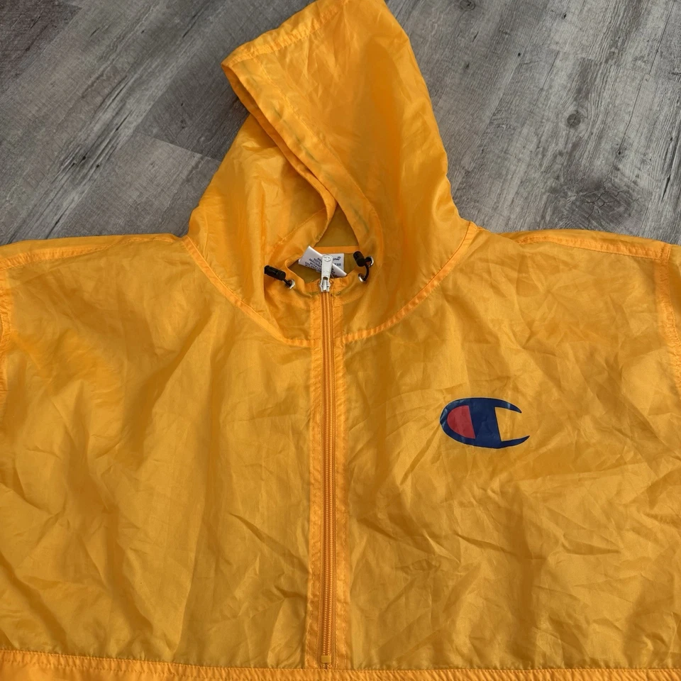 Champion Pullover Rompevientos Para Hombres 4XL Logo Dorado Bolsillos con Capucha Chaqueta Embalable Foto 3 de 4