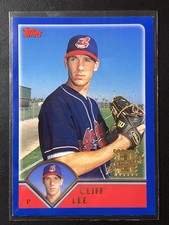 Cliff Lee RC #304 2003 Topps Rookie Card Cleveland Indians HOF. rookie card picture