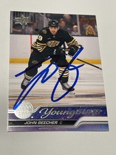 John Beecher Signed Card UD Upper Deck Young Guns JSA COA IP Auto Boston Bruins