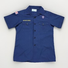 Boy Scouts BSA Blue Cub Scout Youth Sz Large Short Sleeve Shirt Made In USA