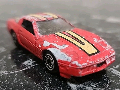 Vintage Diecast Chevrolet CORVETTE Red Open Doors HONG KONG Yat Ming Toy Car 80s