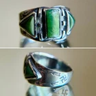Antique Navajo Silver Cerrillos Turquoise Ring Whirling Logs Likely Fred Harvey