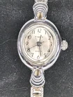 Timex T Cell Women's Watch Elastic Band Silver Tone 1979 New Battery Vtg