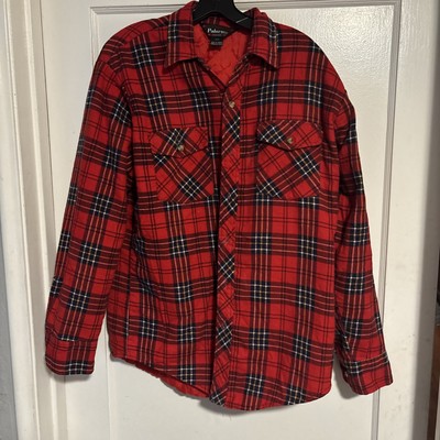 Vintage Palermo Flannel Mac Jacket Button Up  Medium Cotton/Polyester Red Plaid