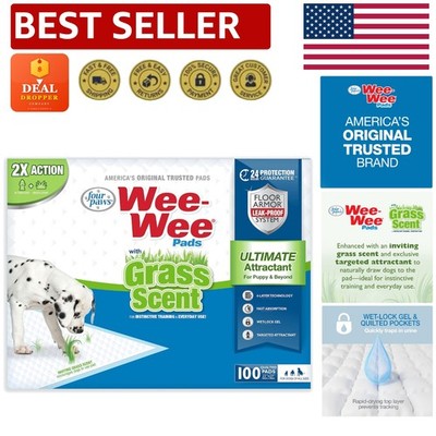 Wee-Wee Grass Scented Pee Pads for Dogs - Leak-Proof 22''x23'', 10 Count