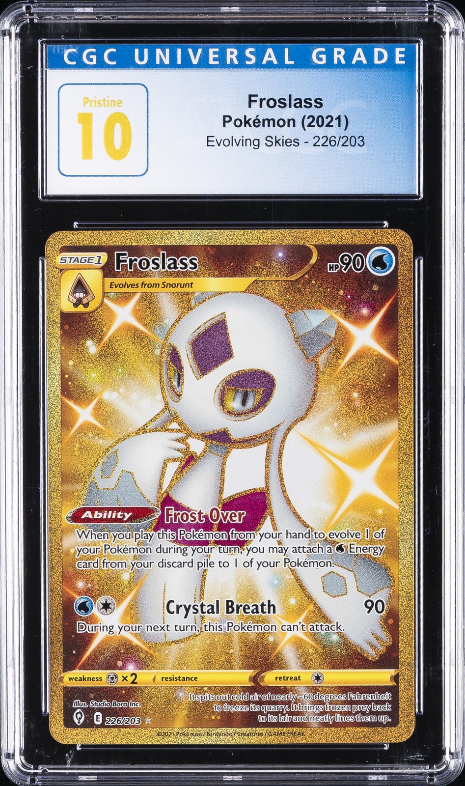 2021 POKEMON EVOLVING SKIES #226 FROSLASS CGC 10 PRISTINE