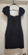 Astr The Label Black Winslow Puff Sleeve Cottagecore Babydoll Smocked Mini Dress