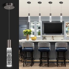 Modern Pendant Light,LED Bubble Crystal Kitchen Island Lights Fixtures,Black