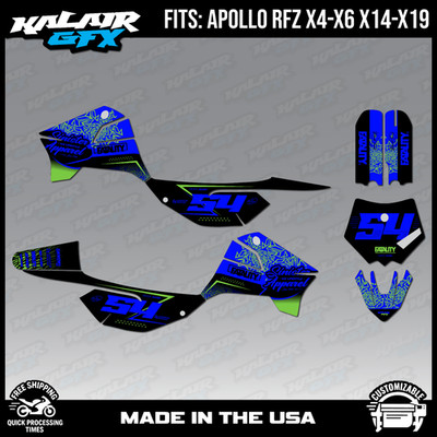 Graphics Kit for Apollo RFZ X4 X5 X6, X14 to X19 Fatality - Green Shift