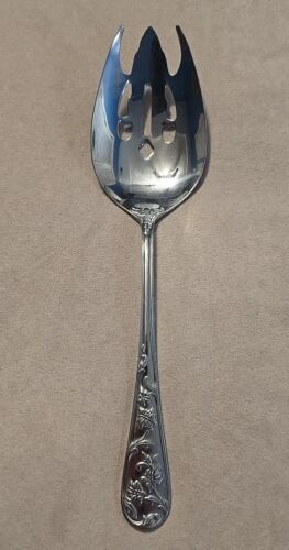 Reed & Barton Queen's Garden Vegetable Serving Spoon Stainless Steel China 9 3/8 - Picture 1 of 6
