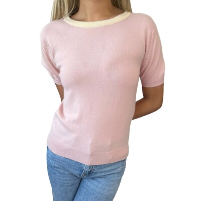 CHANEL✨ココマーク 96C ヴィンテージ 鹿の子 コットン ニット CHANEL Vintage 96C CC Mark Logo Knit Top T-shirt #38 Pink Cashmere