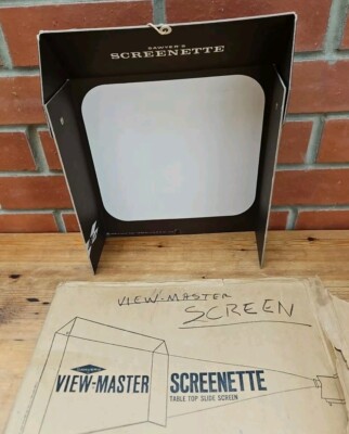 Vintage 60er Jahre View-Master Karton Screenette Tischplatte Diabildschirm 