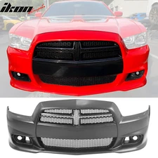 Fits 11-14 Dodge Charger SRT8 Front Bumper Cover Conversion + Grilles W/O ACC PP