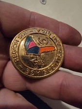 VINTAGE BOY SCOUTS OF AMERICA 1969 METAL NECKERCHIEF SLIDE FOR REGION SIX