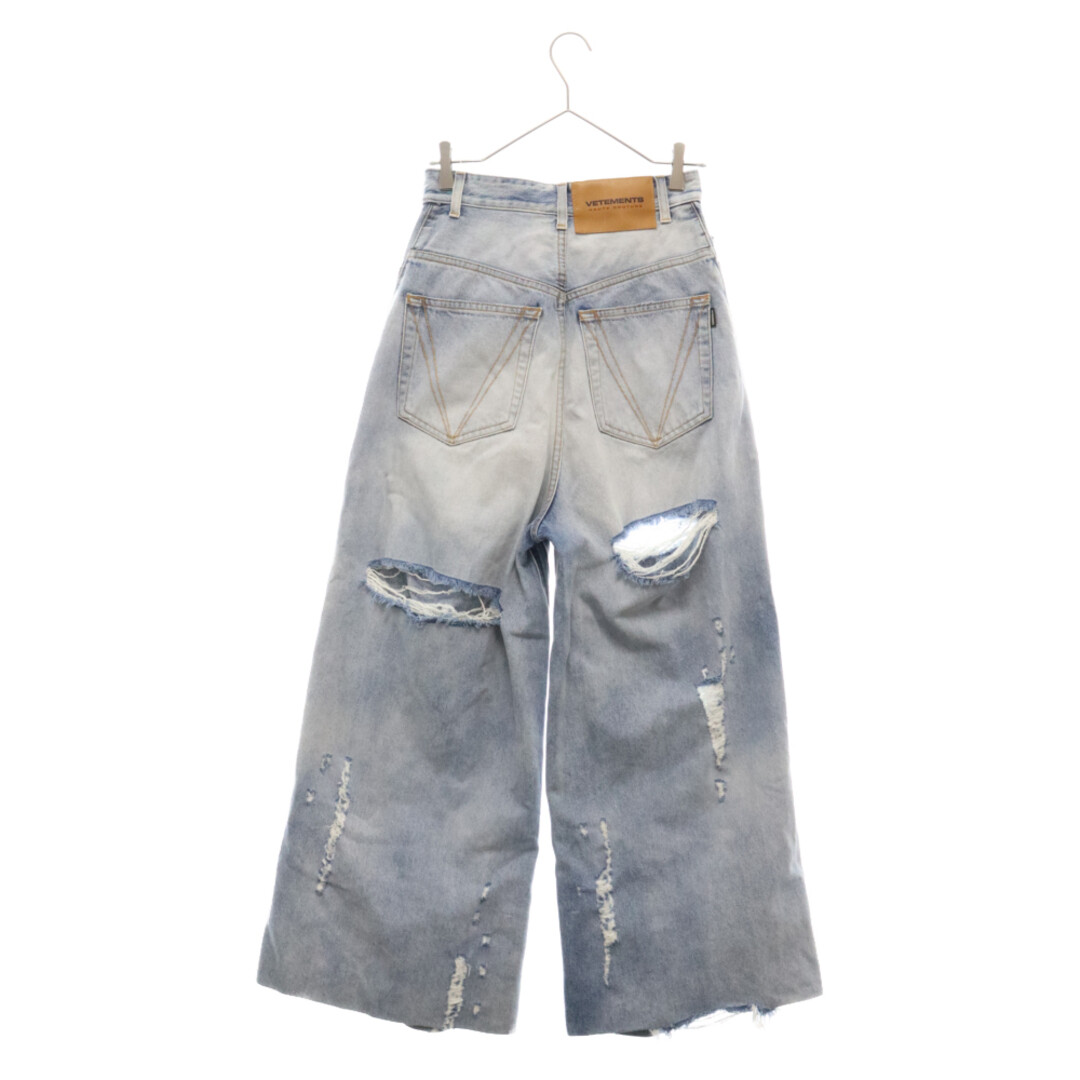 VETEMENTS 23SS DESTROYED BAGGY JEANS Denim Pants Indigo Blue 