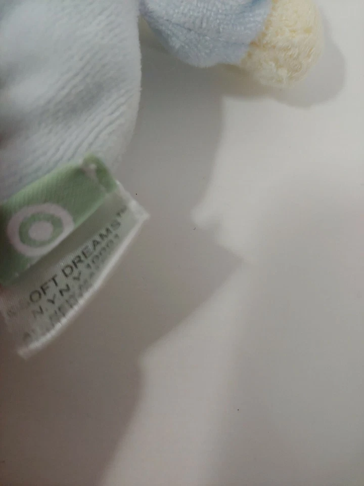 Brinquedo macio Soft Dreams Target pelúcia amarelo azul pato coelho tartaruga bebê chocalho - Imagem 3 de 4