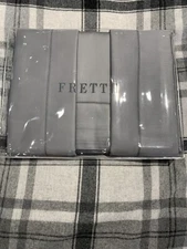 FRETTE MONZA KING 4 PIECE SHEET SET SATEEN STEEL GREY BRAND NEW $750