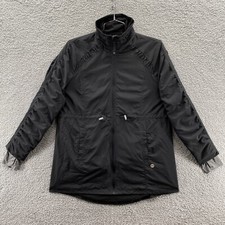 Mondetta Womens Xl Black Collared Long-sleeve Full-zip Thumb Sleeve Jacket