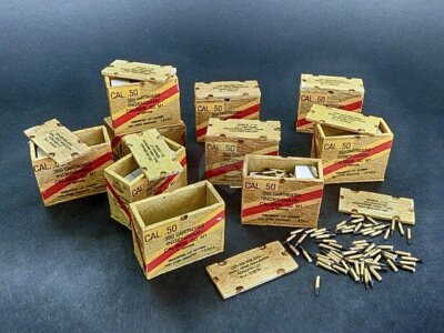 Plus Model 1/32 M1917 Ammo Box .50 Cal Incendiary Cartridges (10+2 Belts) AL3004
