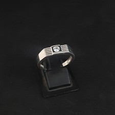 Vintage Solitaire Cubic Zirconia Round Solid Silver Ring Engagement Ring GiftHim