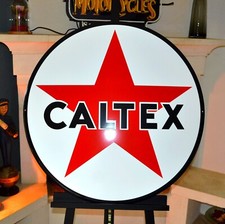 Plaque émaillée CALTEX texaco ++ 80 cm ++ enamel sign emailschild