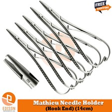 5Pcs Dental Mathieu Needle Holder Hook Tip Elastic Placing Plier Ortho Forceps