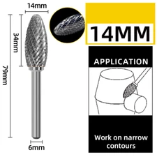 Double Cut 9/16"  Tungsten Carbide Burs 'Rotary Bur 1/4'' Shank Die Grinder Bits