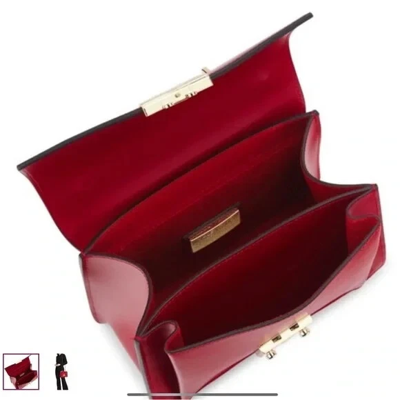 Borsa a tracolla in pelle 100% autentica rossa Mario Valentino Bella Soave