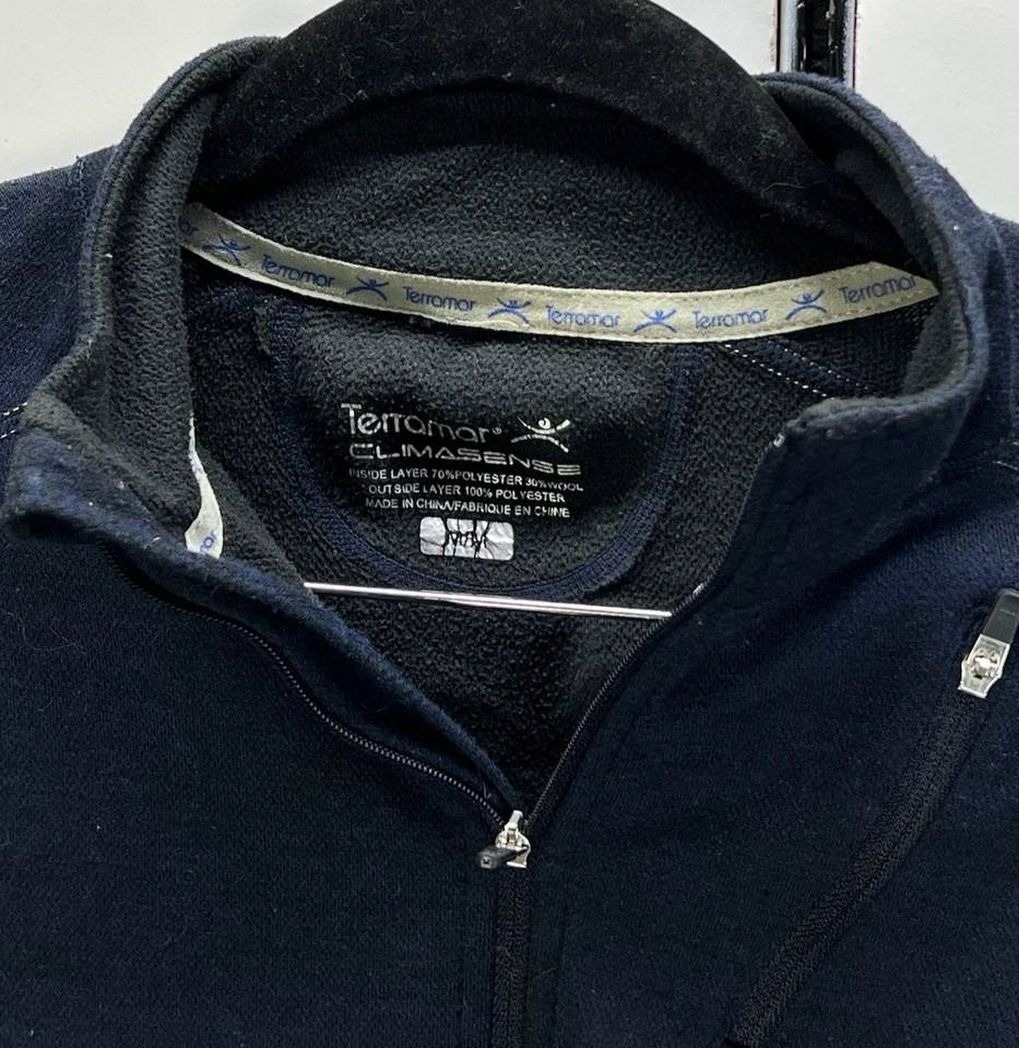 Terramar CLIMASENSE 1/2 молнии LS рубашка с отверстиями для пальцев - темно-синий размер M - Изображение 4 из 4