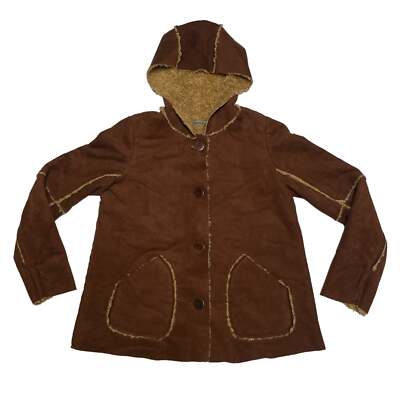 Velvet by Graham Spencer Womens Brown Hooded Sherpa
