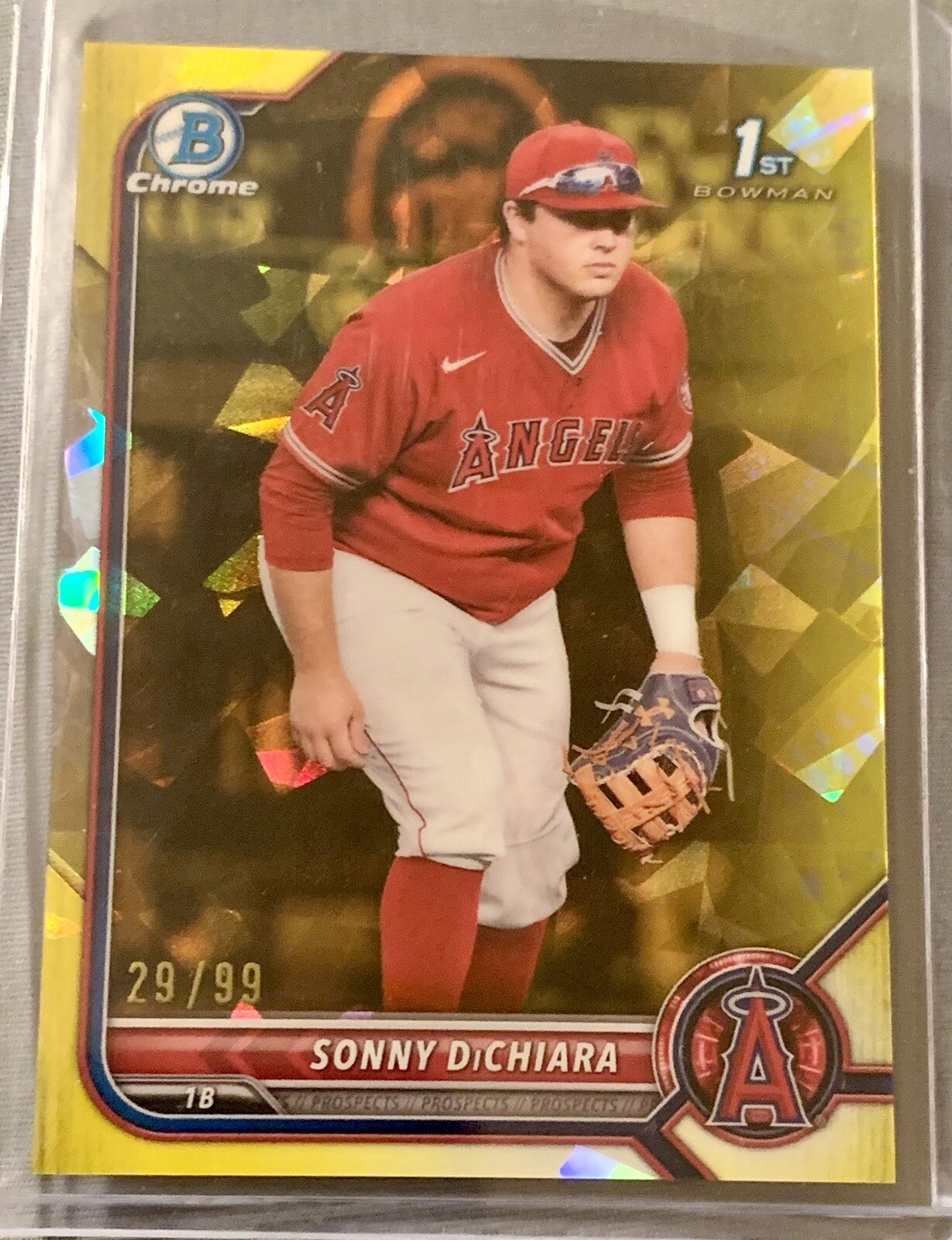 2022 Bowman Draft Sapphire 1st Yellow Refractor /99 Sonny DiChiara #BDC-16 SP RC