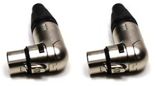  2 Two Genuine NEUTRIK NC4FRX 4 Pole Right Angle Female Cable Connector Nickel