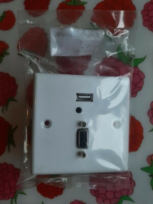 Pro-Signal AV Faceplate mit USB VGA 3,5mm Klinkenbuchsen - kein Löten Brandneu